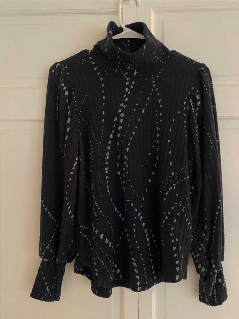 Democracy Black Top with Light Gray Dot Pattern